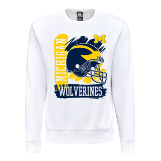 Michigan 90s Big Print Crewneck - White