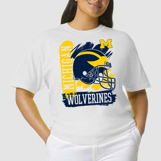 Michigan Football 90s Big Print CC T-Shirt - White