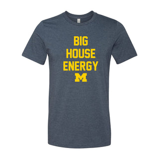 Michigan Big House Energy CVC Jersey T-Shirt - Heather Navy