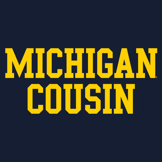 Michigan Basic Block Cousin Youth T-Shirt - Navy