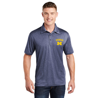 Michigan Arch and Tag Contender Polo - True Navy Heather