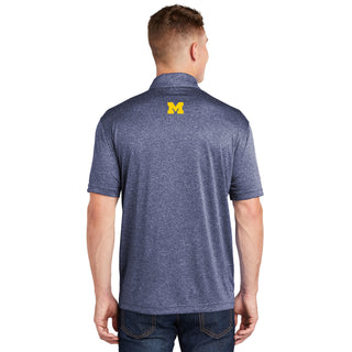 Michigan Arch and Tag Contender Polo - True Navy Heather