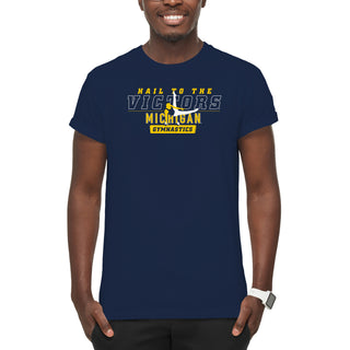 Michigan Men's Gymnastics Fight Song Silhouette T-Shirt - Navy