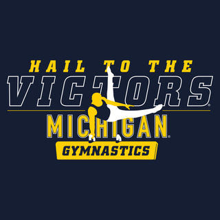 Michigan Men's Gymnastics Fight Song Silhouette T-Shirt - Navy