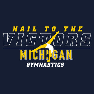 Michigan Women's Gymnastics Fight Song Silhouette T-Shirt - Navy