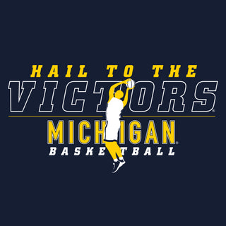 Michigan Men's Basketball Fight Song Silhouette Hoodie - Navy