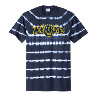 Michigan Archetypal Allover Stripe Tie-Dye T-Shirt - Navy/White