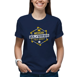 Michigan Wolverines Field Hockey Hex T-Shirt - Navy
