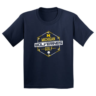 Michigan Wolverines Golf Hex Youth T-Shirt - Navy