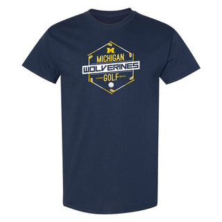 Michigan Wolverines Golf Hex T-Shirt - Navy