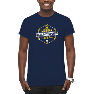 Michigan Wolverines Golf Hex T-Shirt - Navy