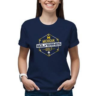 Michigan Wolverines Golf Hex T-Shirt - Navy