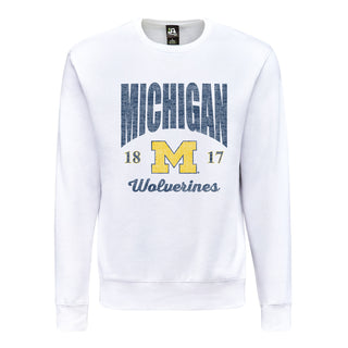 Michigan Giving Noise JA BTB Fleece Crewneck - White