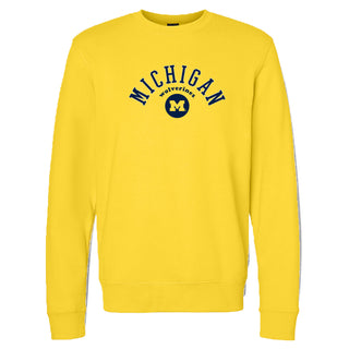 Michigan Old School Slam JA BTB Fleece Crewneck - Maize