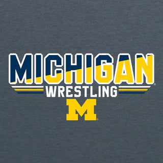 Michigan Wrestling Top Flight Long Sleeve T-Shirt - Dark Heather