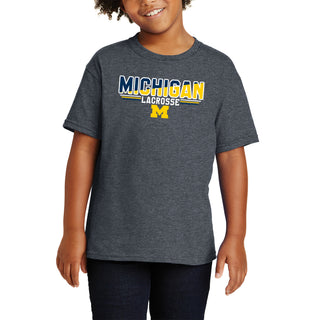 Michigan Lacrosse Top Flight Youth T-Shirt - Dark Heather