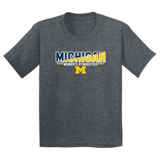 Michigan Women's Gymnastics Top Flight Youth T-Shirt - Dark Heather
