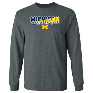 Michigan Men's Gymnastics Top Flight Long Sleeve T-Shirt - Dark Heather
