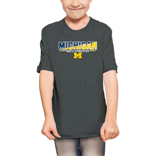 Michigan Men's Gymnastics Top Flight Youth T-Shirt - Dark Heather