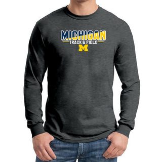 Michigan Track & Field Top Flight Long Sleeve T-Shirt - Dark Heather