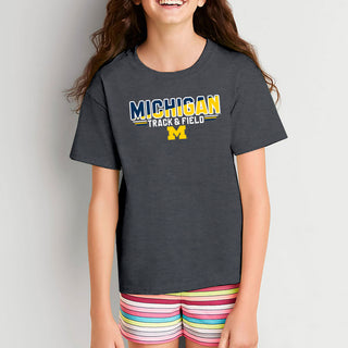 Michigan Track & Field Top Flight Youth T-Shirt - Dark Heather