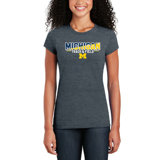 Michigan Track & Field Top Flight Women's T-Shirt - Dark Heather