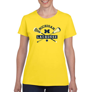Michigan Lacrosse Emblem Women's T-Shirt - Daisy