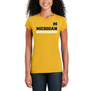 Michigan Track & Field Slant Women's T-Shirt - Daisy