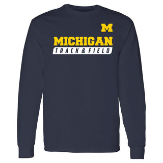 Michigan Track & Field Slant Long Sleeve T-Shirt - Navy