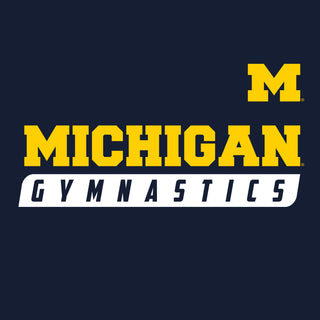 Michigan Gymnastics Slant Long Sleeve T-Shirt - Navy