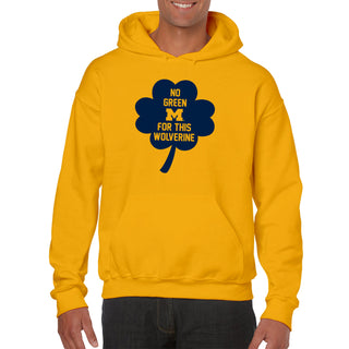 Michigan No Green For This Wolverine Clover Hoodie - Gold