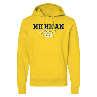 Michigan Alumni Vintage Tag 2027 Hoodie - Maize