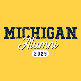 Michigan Alumni Vintage Tag 2029 T-Shirt - Maize