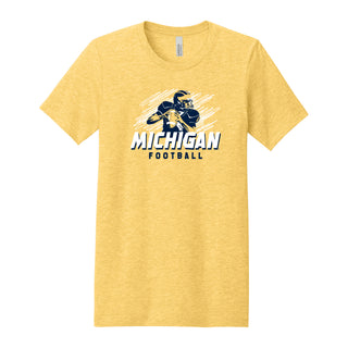 Michigan Football Action CVC T-Shirt - Heather Yellow Gold