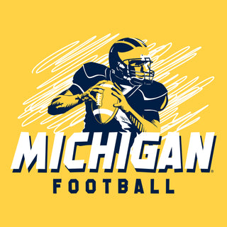 Michigan Football Action T-Shirt - Daisy
