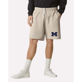 Michigan Block M EMB Unisex Pique Gym Shorts - Bone