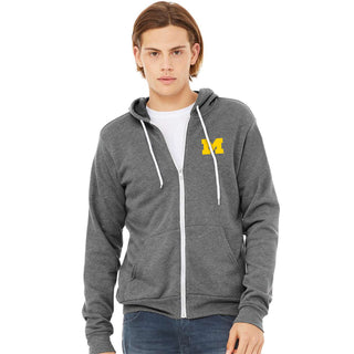 UGP Block M Zip Hoodie - Deep Heather