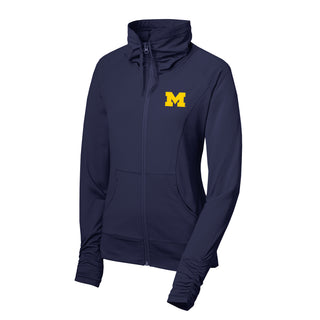 Michigan Block M Womens Full-Zip Jacket - Navy