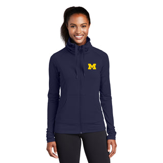 Michigan Block M Womens Full-Zip Jacket - Navy