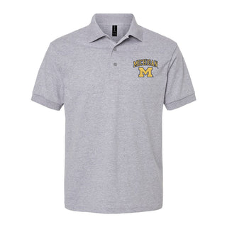 Michigan Arch Logo EMB Dryblend Jersey Polo