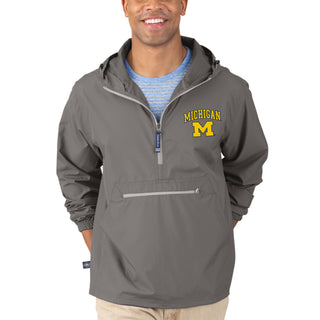 Michigan Arch LC EMB CR Pack-N-Go Pullover - Grey