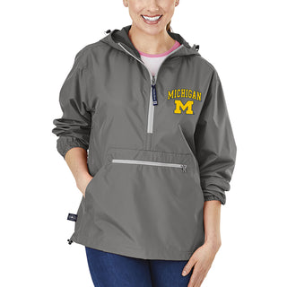 Michigan Arch LC EMB CR Pack-N-Go Pullover - Grey