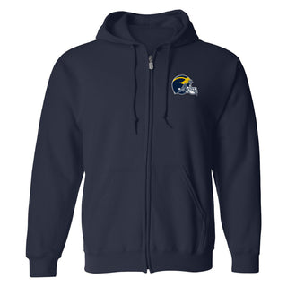 Michigan Wolverines Football Helmet LC EMB Full Zip Hoodie - Navy