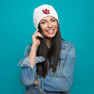 Utah Utes Primary Logo Beanie - White