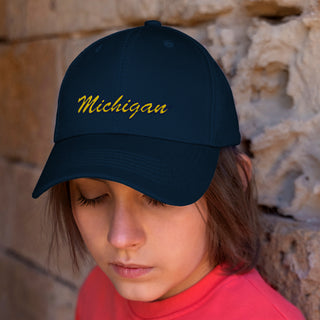 Michigan Script Wordmark Dad Hat - Navy