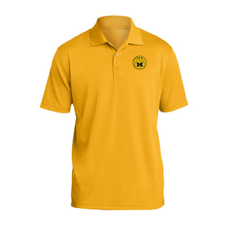 Michigan Basketball Outline LC EMB Polo - Gold