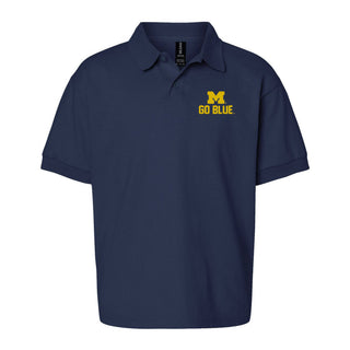 Michigan Spirit Block LC Youth Jersey Polo - Navy