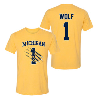 Michigan NIL Wolf 1 Canvas Triblend T-Shirt - Yellow Gold