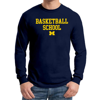Michigan Basketball School Long Sleeve Shirt - Navy