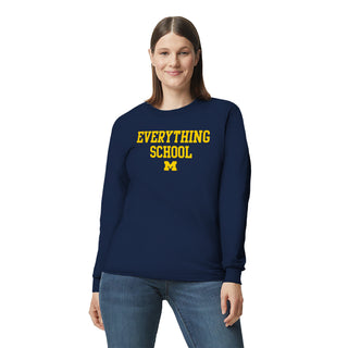 Michigan Everything School Block Longsleeve T-Shirt - Navy